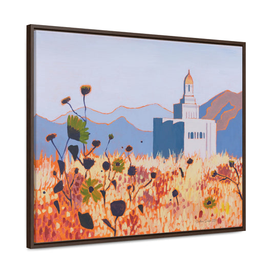 Stretched Canvas Print in Wood Frame--Deseret Peak Temple by Shellece Durfee