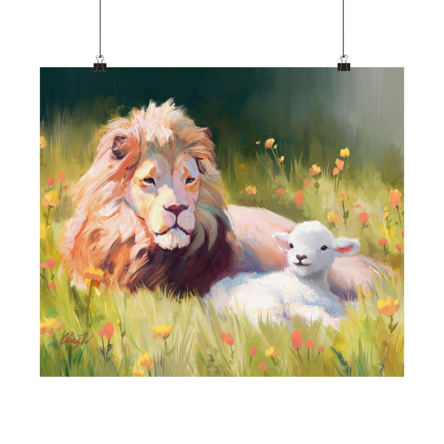 Premium Matte Print, The Lamb and the Lion, by Chaz Walgamott