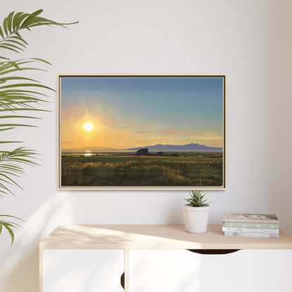 Framed Matte Canvas Print — Adobe Rock Sunset by Rod Walgamott
