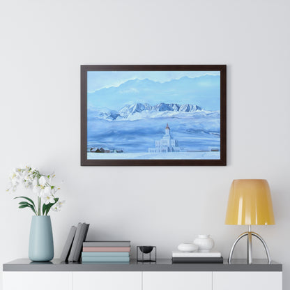 Premium Matte Print--Framed, Deseret Peak Temple-Hope in the Bleak of Winter, by Jane Autry