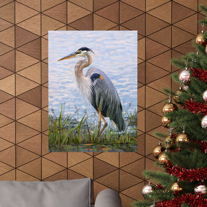 Premium Matte Print, Blue Heron at Stansbury Lake, by Rod Walgamott