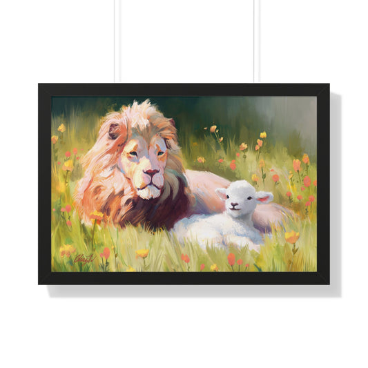 Framed Matte Print, The Lamb and the Lion, by Chaz Walgamott
