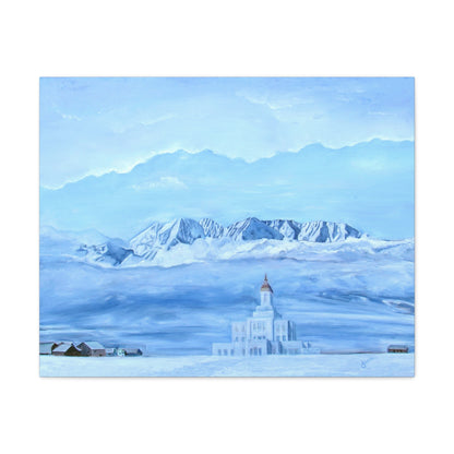 Deseret Peak Temple--Hope in the Bleak of Winter, by Jane Autry, Canvas Gallery Wrap