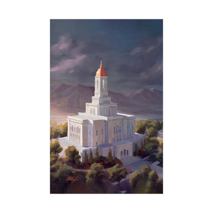 Premium Matte Paper Print, Deseret Peak Temple, After the Storm, by Chaz Walgamott