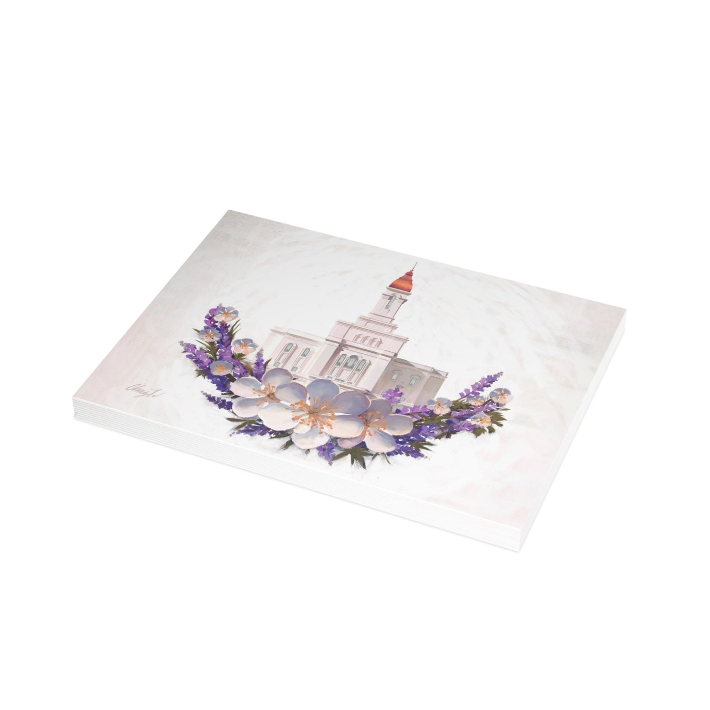 Temple Card Bundle (envelopes not included) Deseret Peak Temple-Floral Wreath