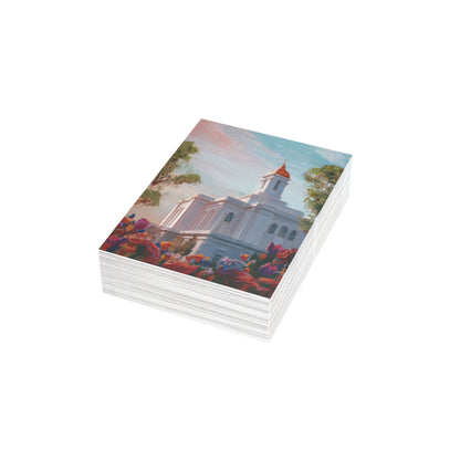 Temple Card Bundle (envelopes not included) Deseret Peak Temple-Spring Flowers