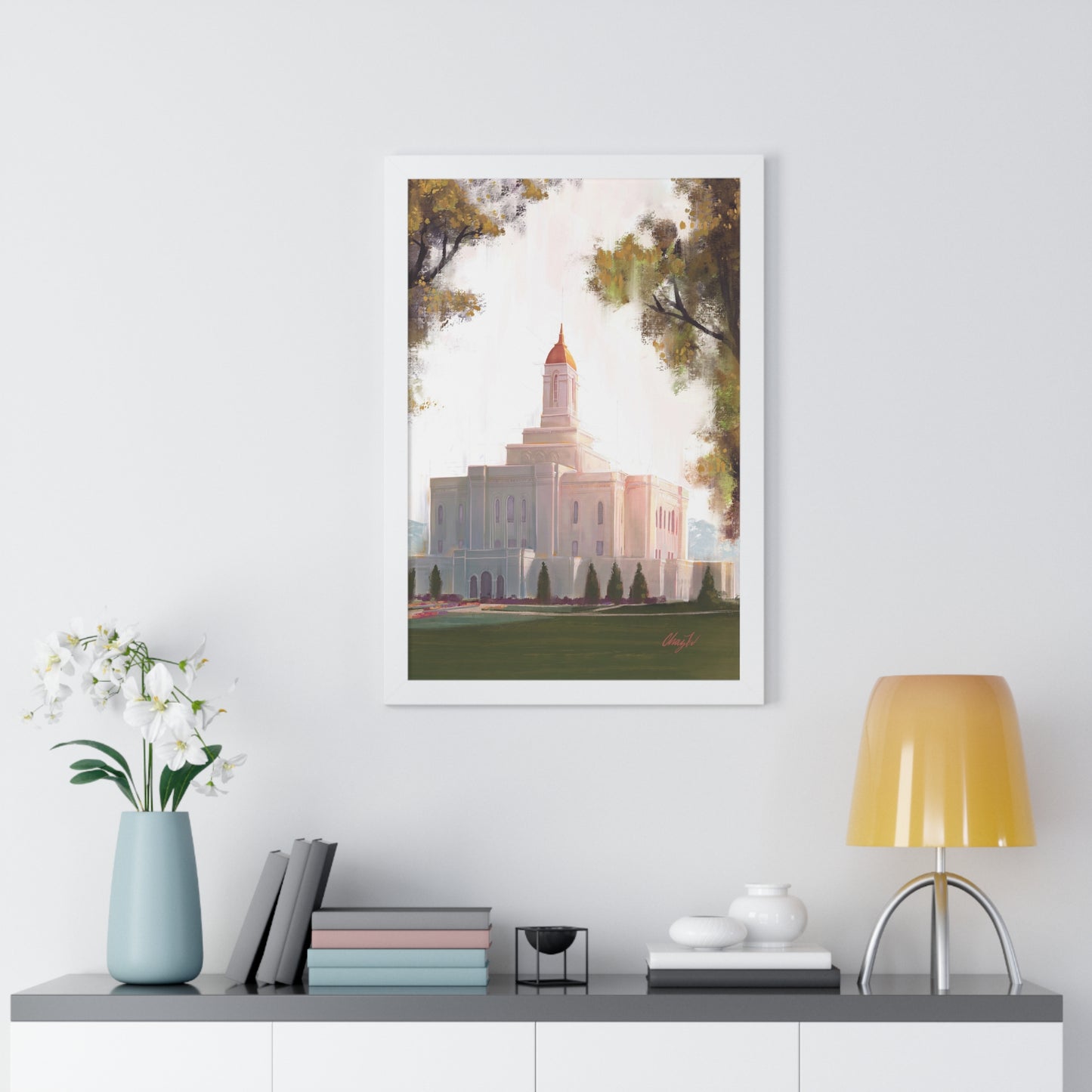 Framed Matte Print, Deseret Peak Temple--Golden, by Chaz Walgamott