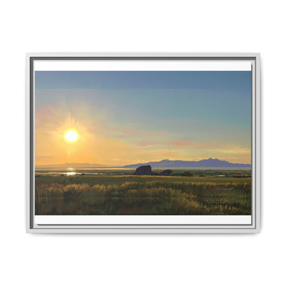 Framed Matte Canvas Print — Adobe Rock Sunset by Rod Walgamott