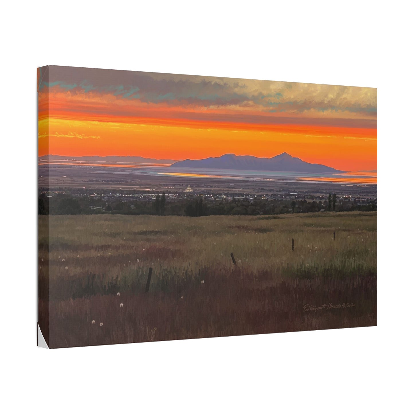 Classic Stretched Canvas, Stansbury Island Sunset, by Rod Walgamott