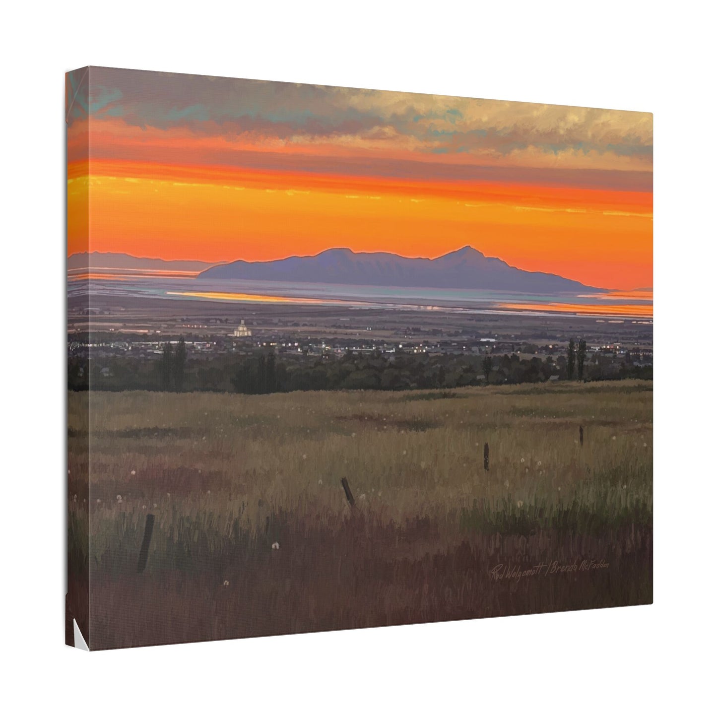 Classic Stretched Canvas, Stansbury Island Sunset, by Rod Walgamott