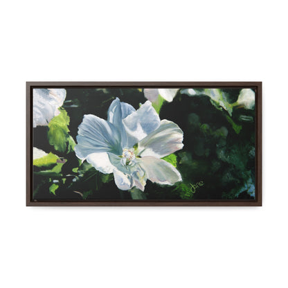 Stretched Canvas Wrap in Wood Frame, White Rose of Sharon by Jane Autry