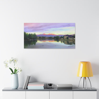 Classic Stretched Canvas, Sunrise on Stansbury Lake, by Rod Walgamott