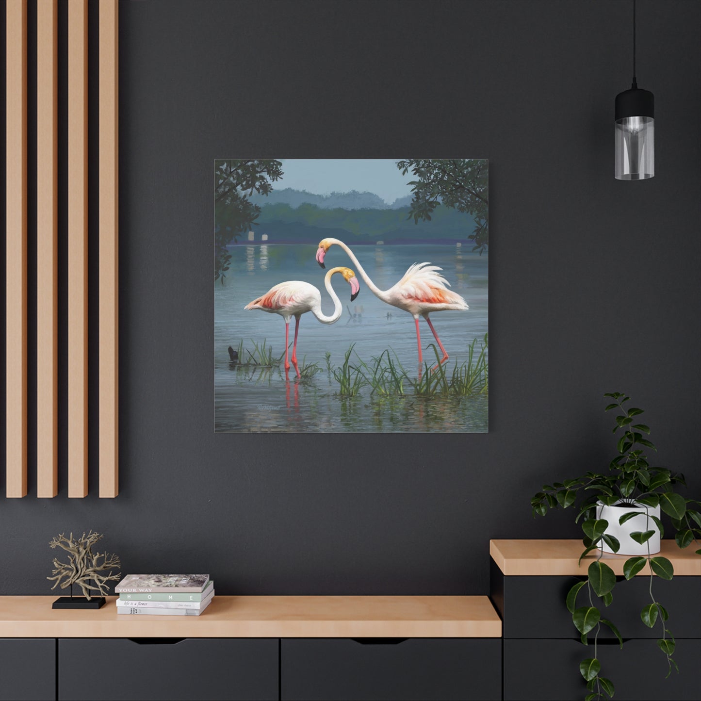 Canvas Gallery Wrap--Flamingo Dance, by Rod Walgamott