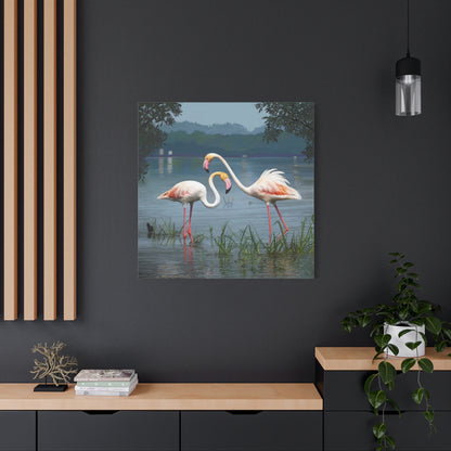 Canvas Gallery Wrap--Flamingo Dance, by Rod Walgamott