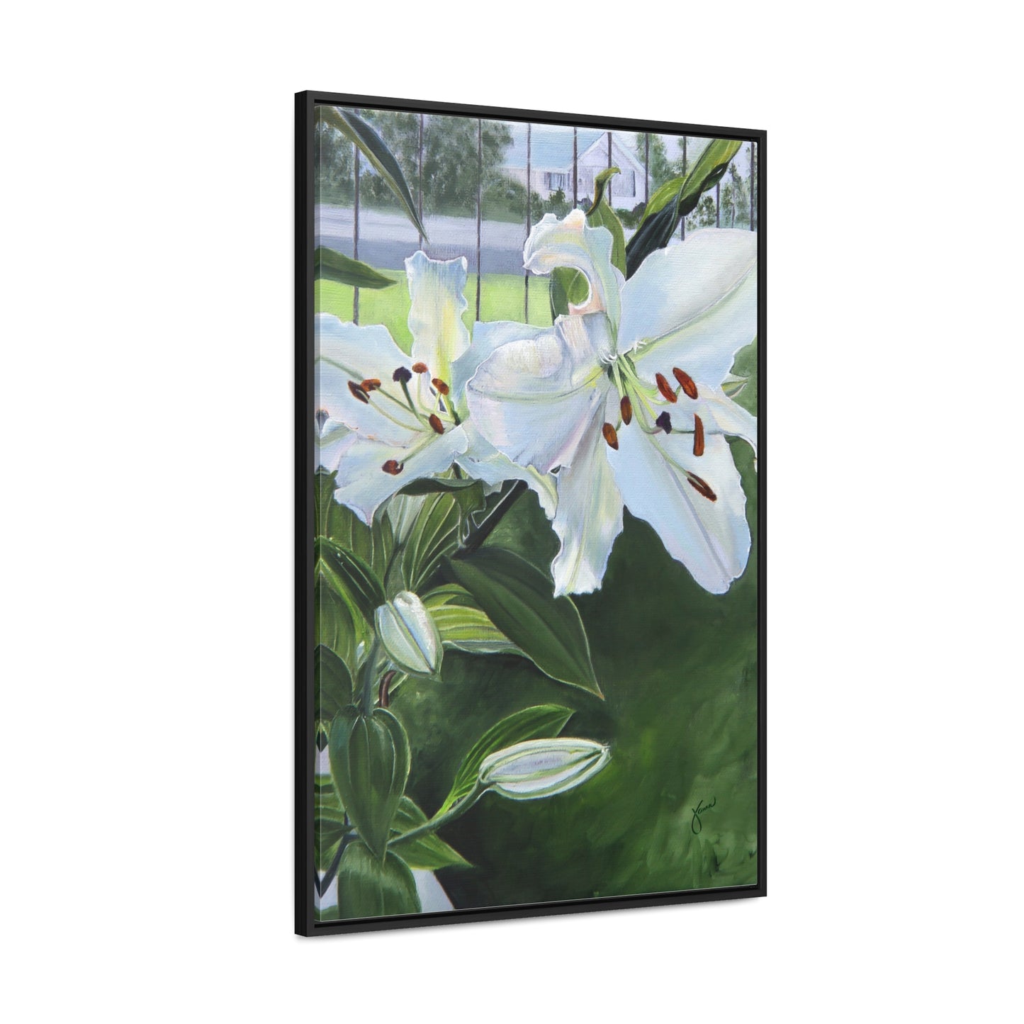 "Luscious Lilies" by Jane Autry-Framed canvas Wrap