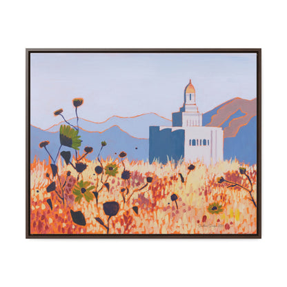 Stretched Canvas Print in Wood Frame--Deseret Peak Temple by Shellece Durfee