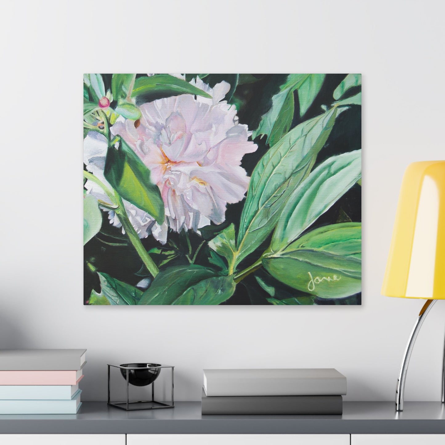 Classic Stretched Canvas, Shy Peone by Jane Autry