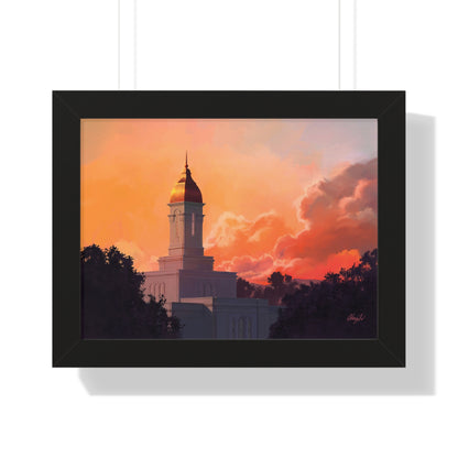 Framed Matte Print--Framed, Deseret Peak Temple--Sunset, by Chaz Walgamott