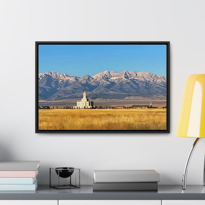 Stretched Canvas Wrap in Wood Frame, Deseret Peak Temple and Deseret Peak, by Rod Walgamott
