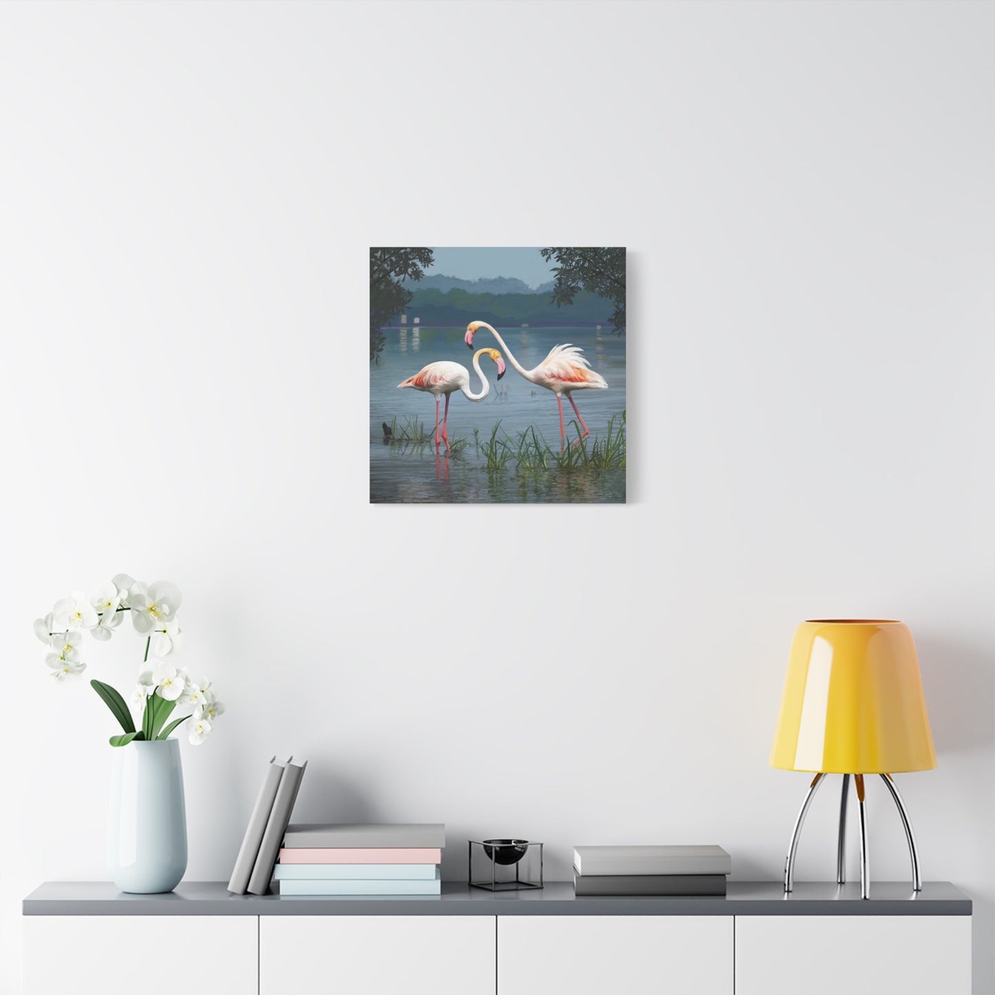Canvas Gallery Wrap--Flamingo Dance, by Rod Walgamott