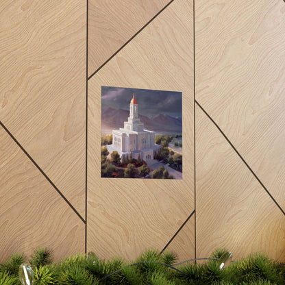 Premium Matte Paper Print, Deseret Peak Temple, After the Storm, by Chaz Walgamott