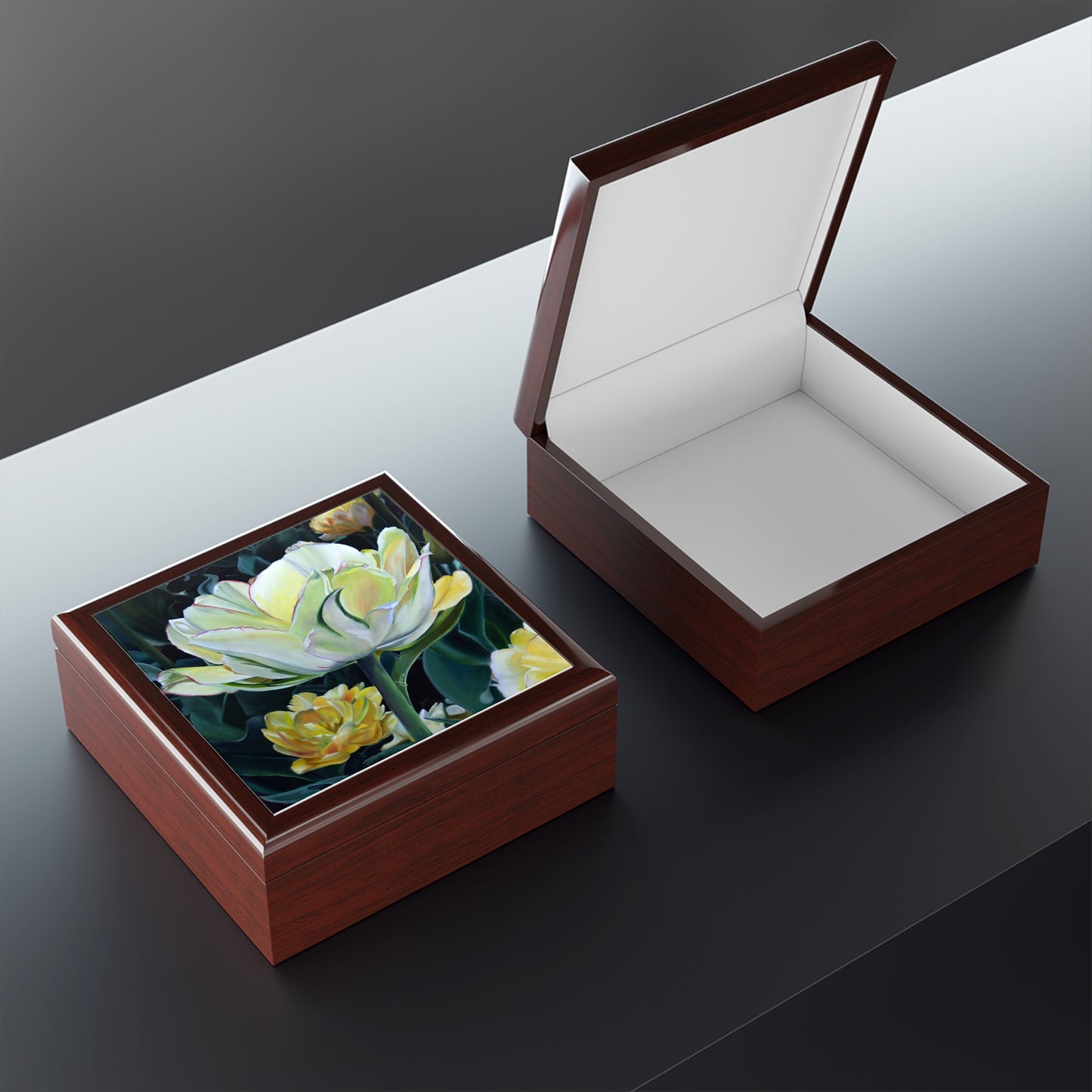 Elegant Floral Jewelry Box, featuring "All the Pretty Girls"  , by Jane Autry