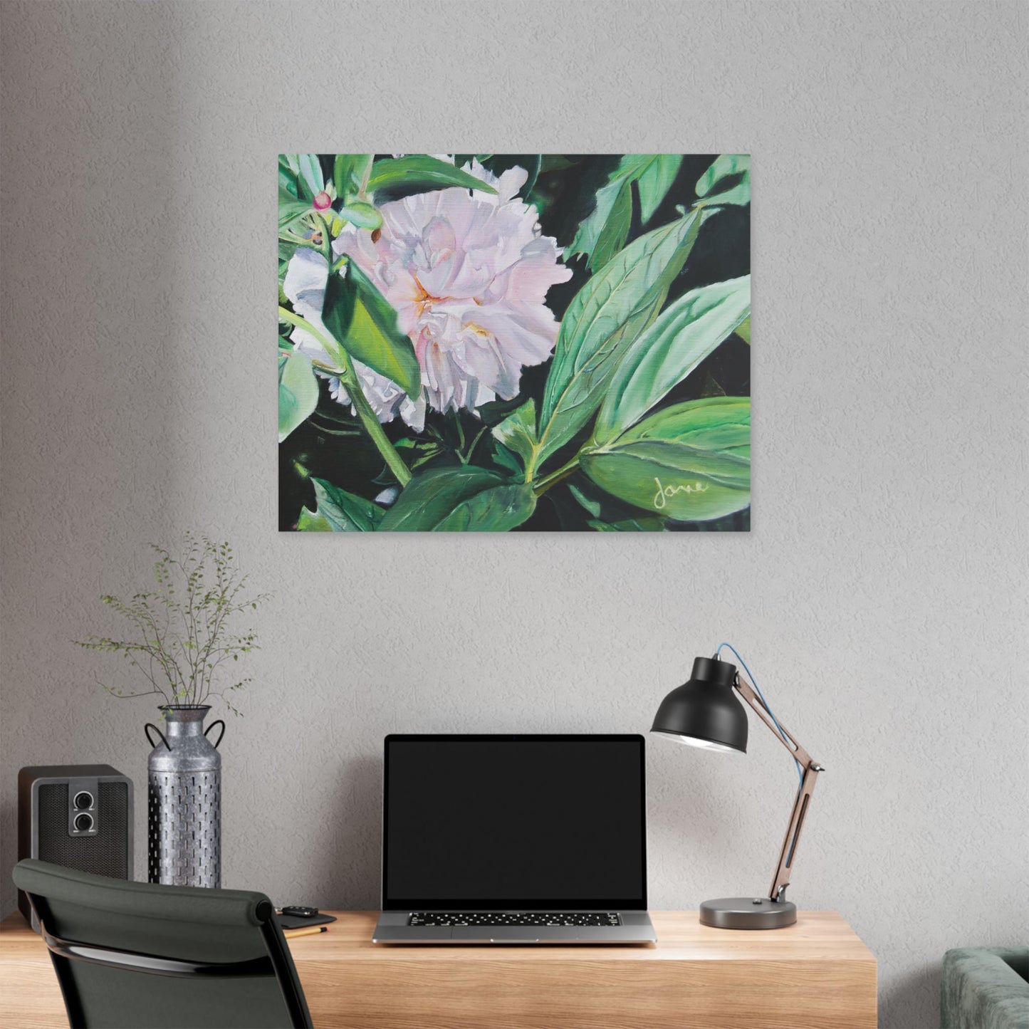 Classic Stretched Canvas, Shy Peone by Jane Autry