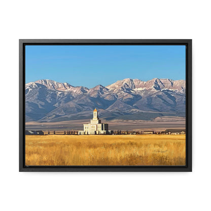 Stretched Canvas Wrap in Wood Frame, Deseret Peak Temple and Deseret Peak, by Rod Walgamott