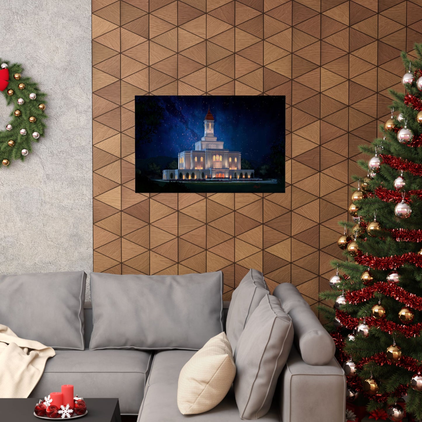 Premium Matte Print--Deseret Peak Temple--Night Sky, by Chaz Walgamott