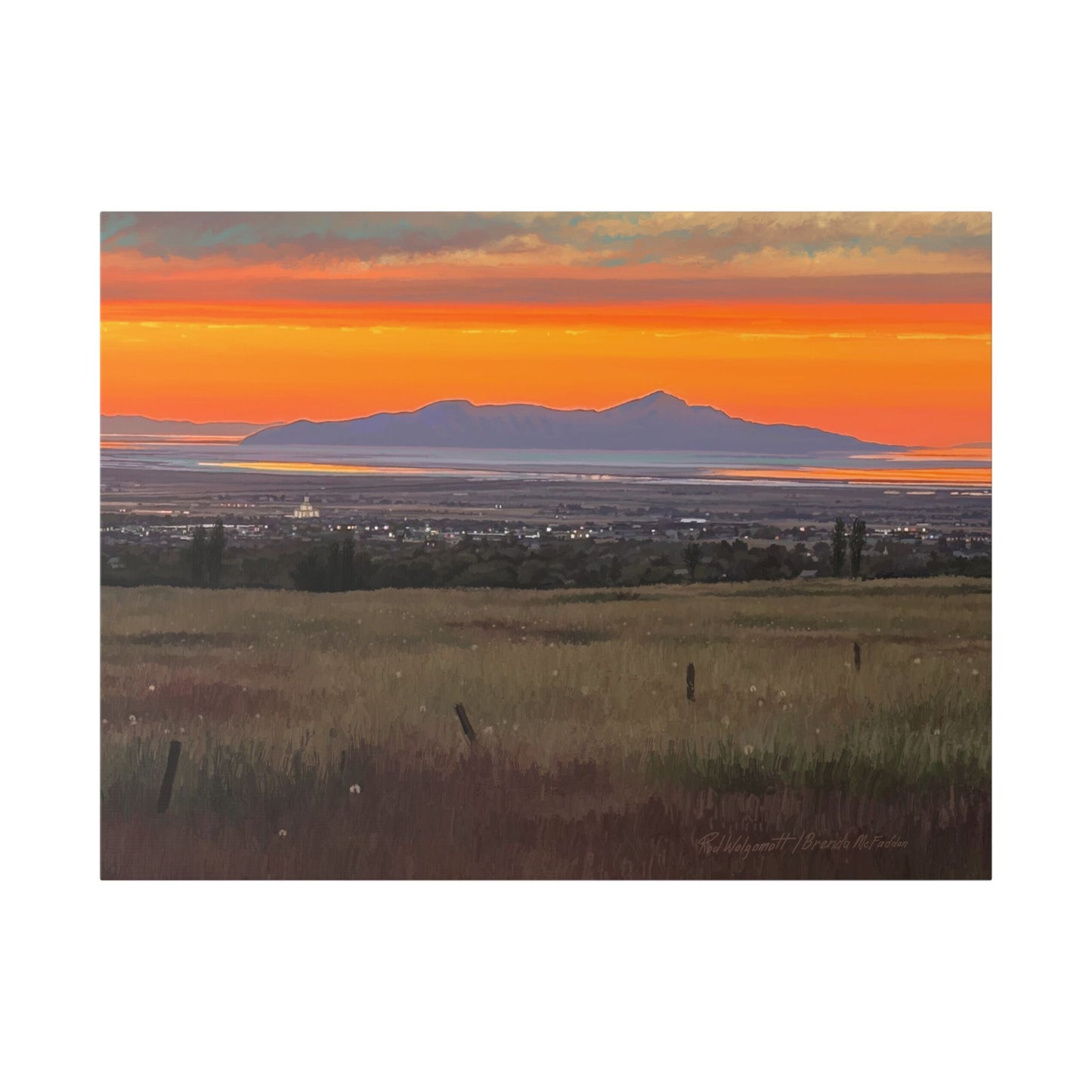 Classic Stretched Canvas, Stansbury Island Sunset, by Rod Walgamott