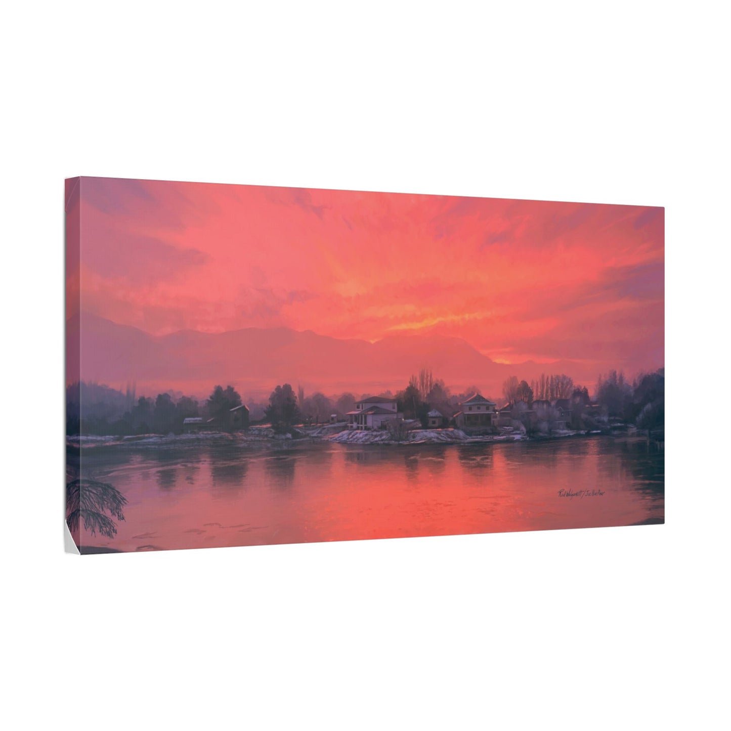 Classic Stretched Canvas, Frosty Sunrise on Stansbury Lake, by Rod Walgamott