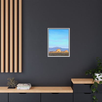 Framed Matte Canvas Print — Horses at Adobe by Rod Walgamott