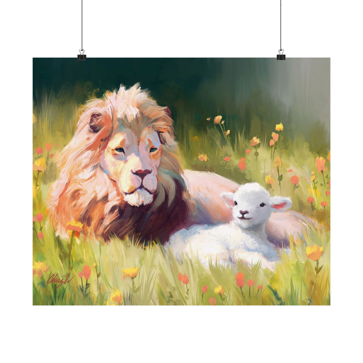 Premium Matte Print, The Lamb and the Lion, by Chaz Walgamott