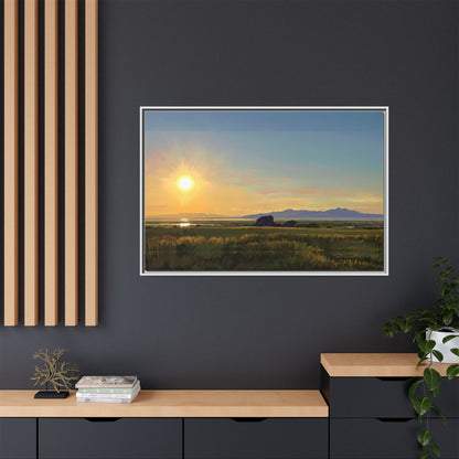 Framed Matte Canvas Print — Adobe Rock Sunset by Rod Walgamott