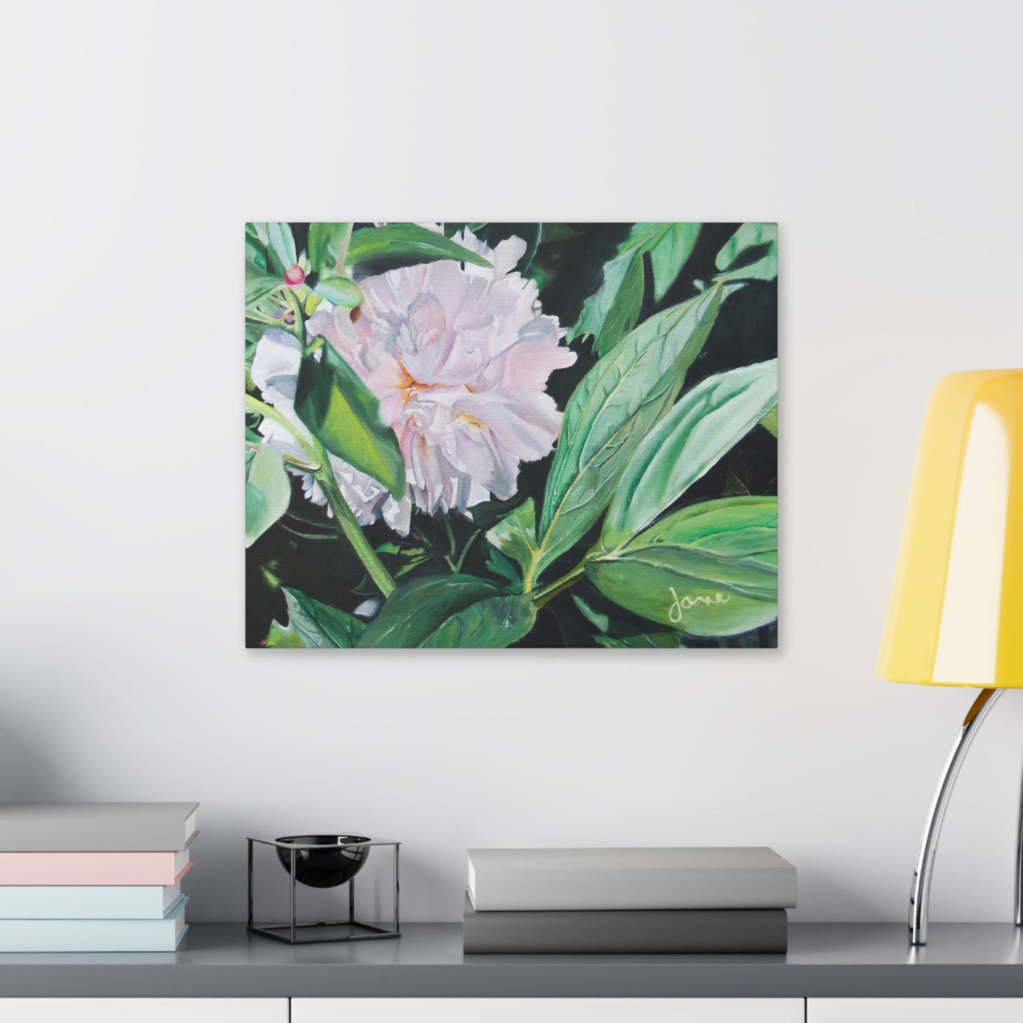 Classic Stretched Canvas, Shy Peone by Jane Autry