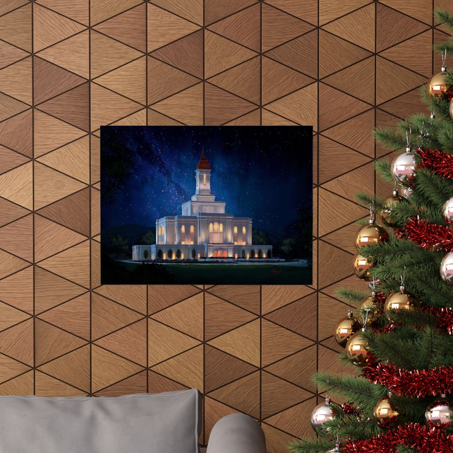 Premium Matte Print--Deseret Peak Temple--Night Sky, by Chaz Walgamott