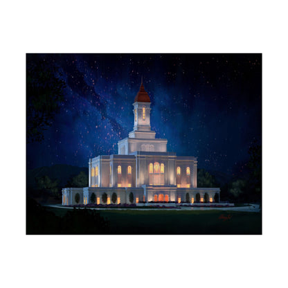 Premium Matte Print--Deseret Peak Temple--Night Sky, by Chaz Walgamott