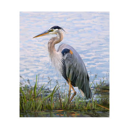 Premium Matte Print, Blue Heron at Stansbury Lake, by Rod Walgamott