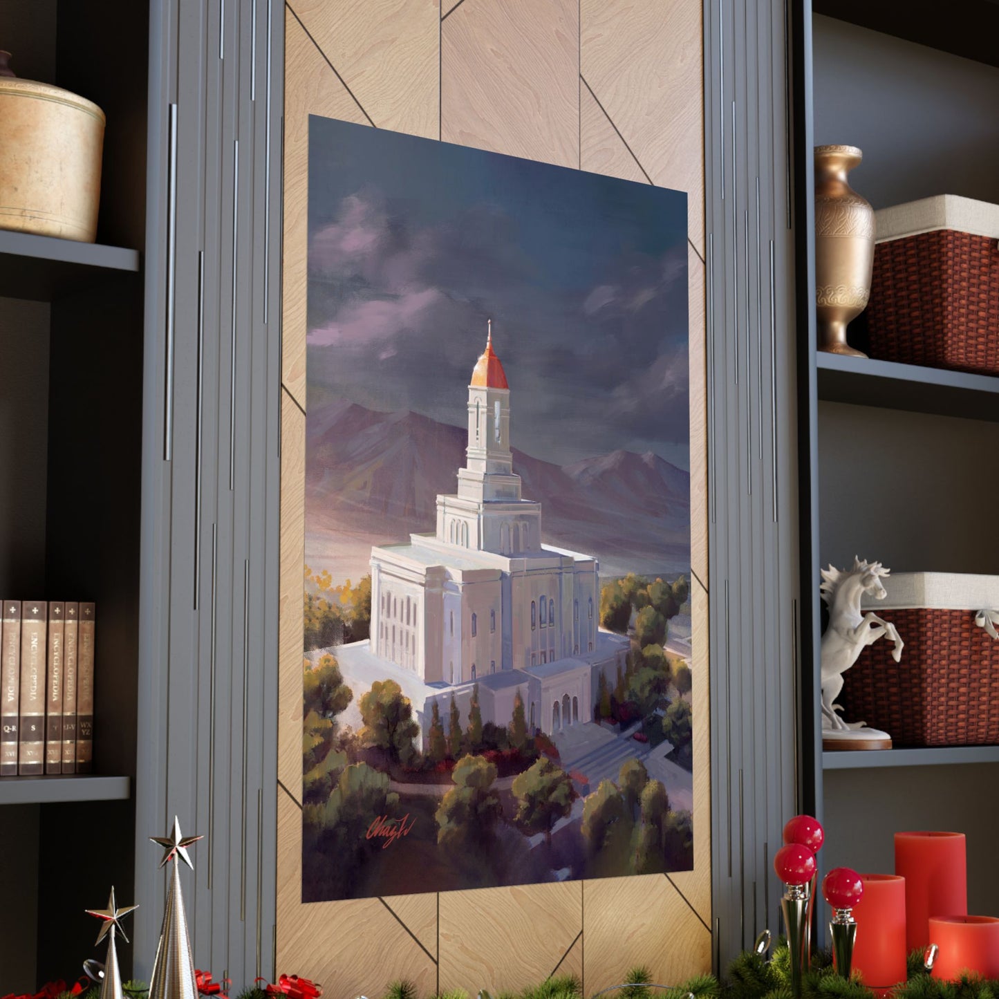 Premium Matte Paper Print, Deseret Peak Temple, After the Storm, by Chaz Walgamott