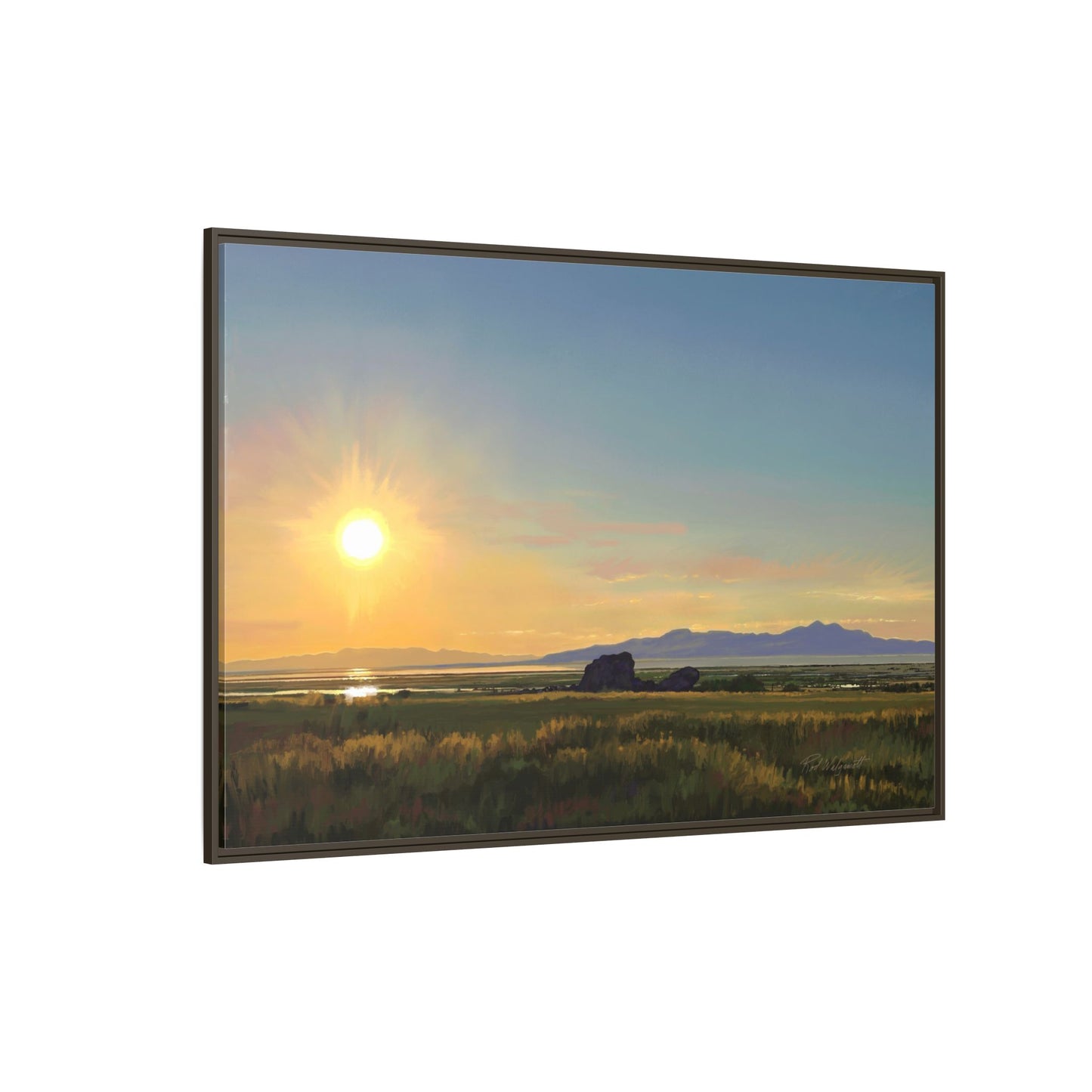 Framed Matte Canvas Print — Adobe Rock Sunset by Rod Walgamott