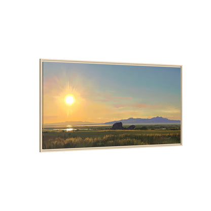 Framed Matte Canvas Print — Adobe Rock Sunset by Rod Walgamott