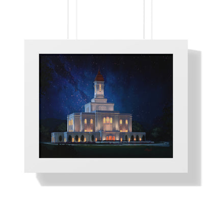 Premium Matte Print--Framed, Deseret Peak Temple--Night, by Chaz Walgamott