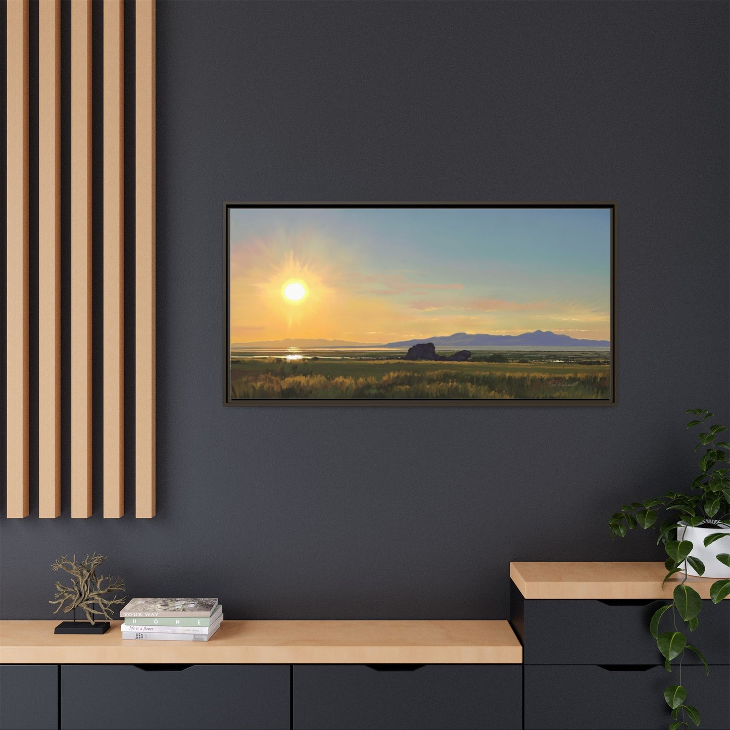 Framed Matte Canvas Print — Adobe Rock Sunset by Rod Walgamott