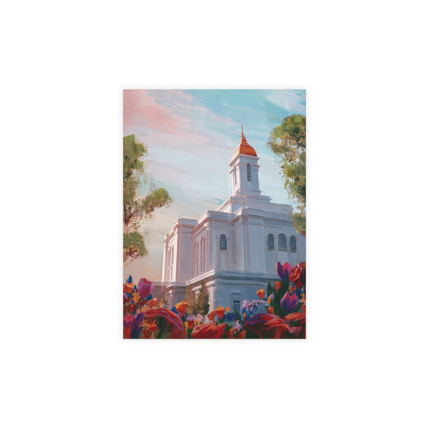 Temple Card Bundle (envelopes not included) Deseret Peak Temple-Spring Flowers