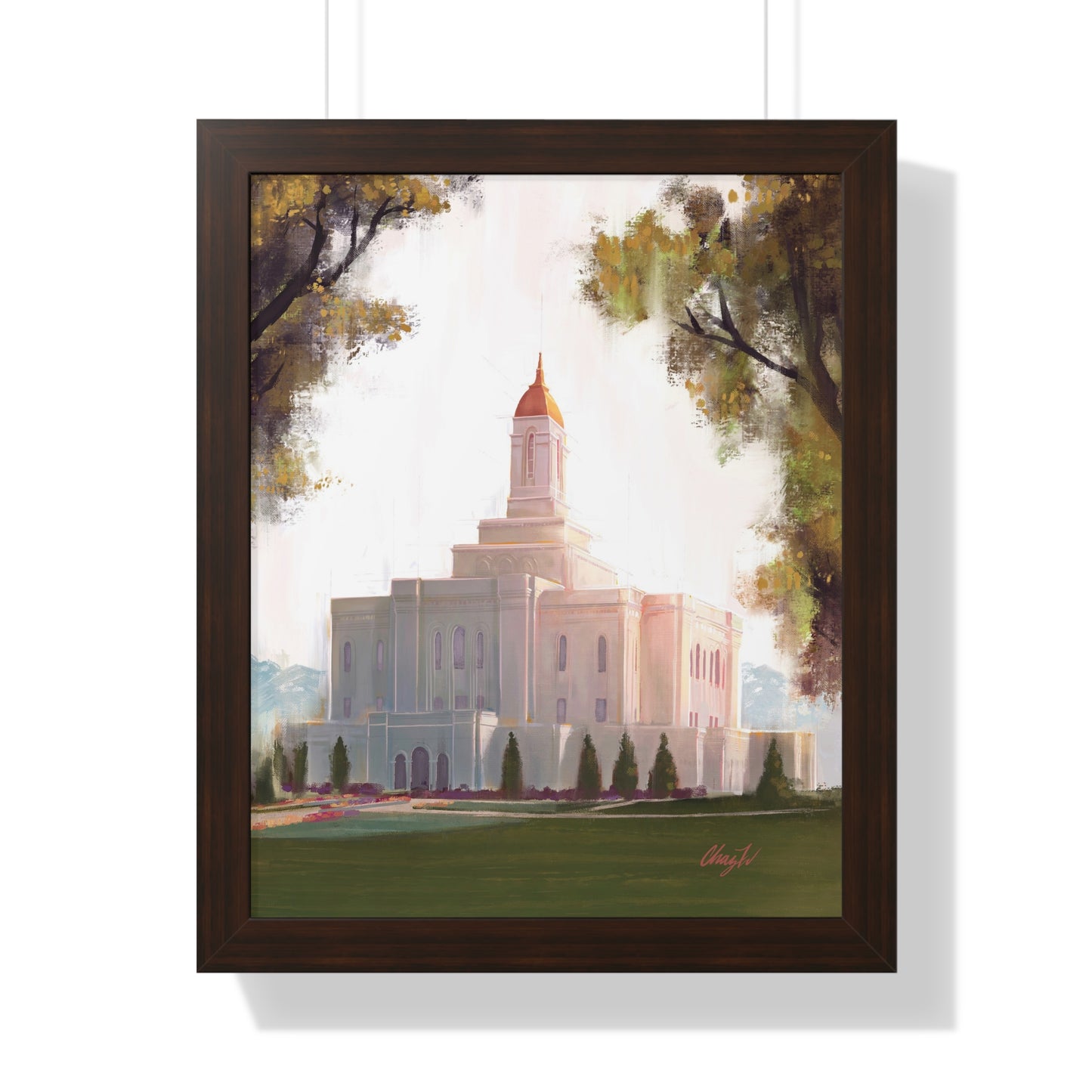 Framed Matte Print, Deseret Peak Temple--Golden, by Chaz Walgamott