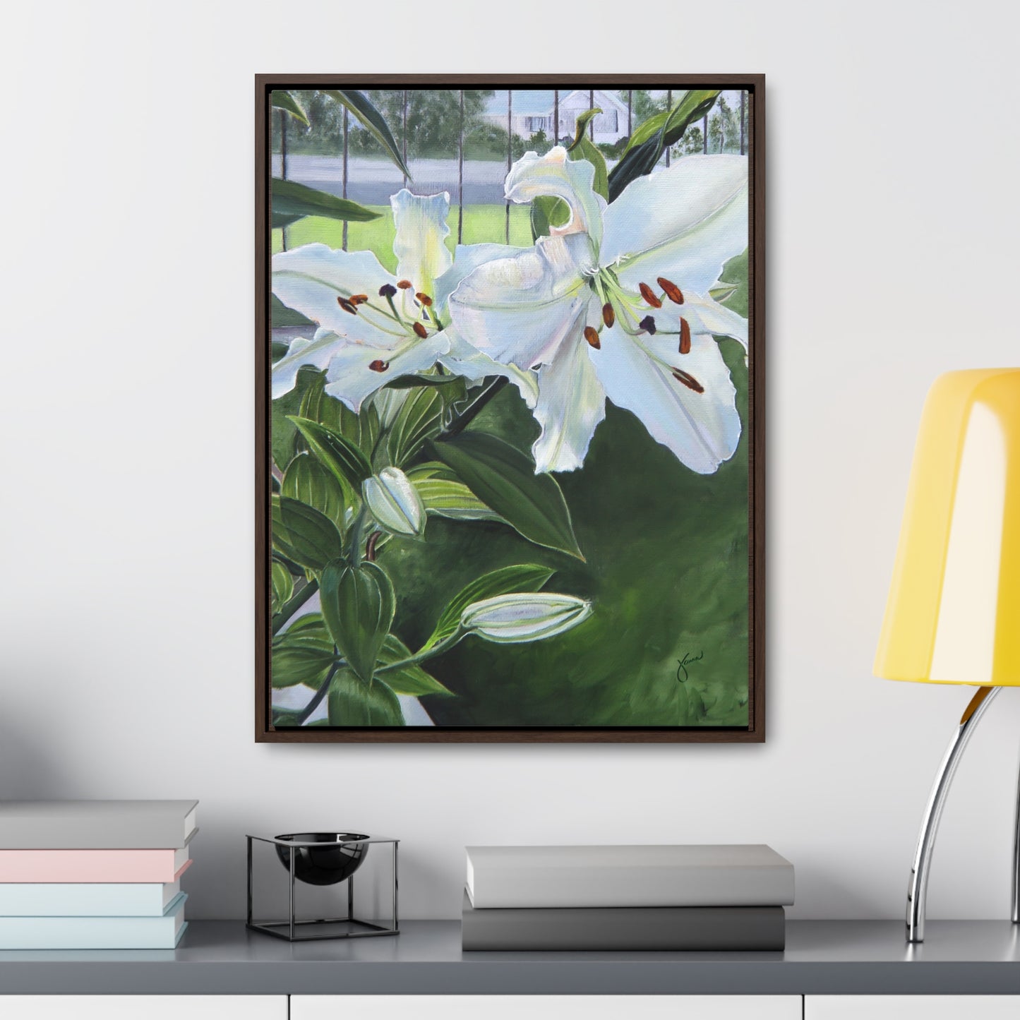 "Luscious Lilies" by Jane Autry-Framed canvas Wrap