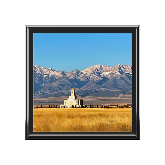 Jewelry Box featuring the Deseret Peak Temple and Deseret Peak, by Rod Walgamott