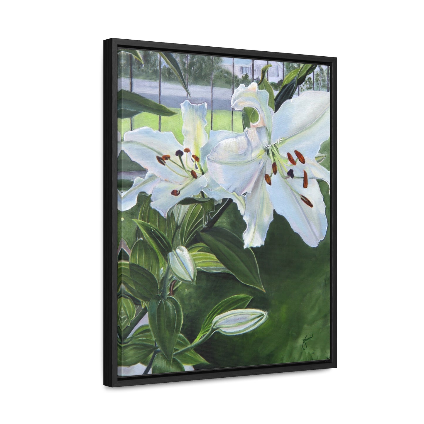"Luscious Lilies" by Jane Autry-Framed canvas Wrap