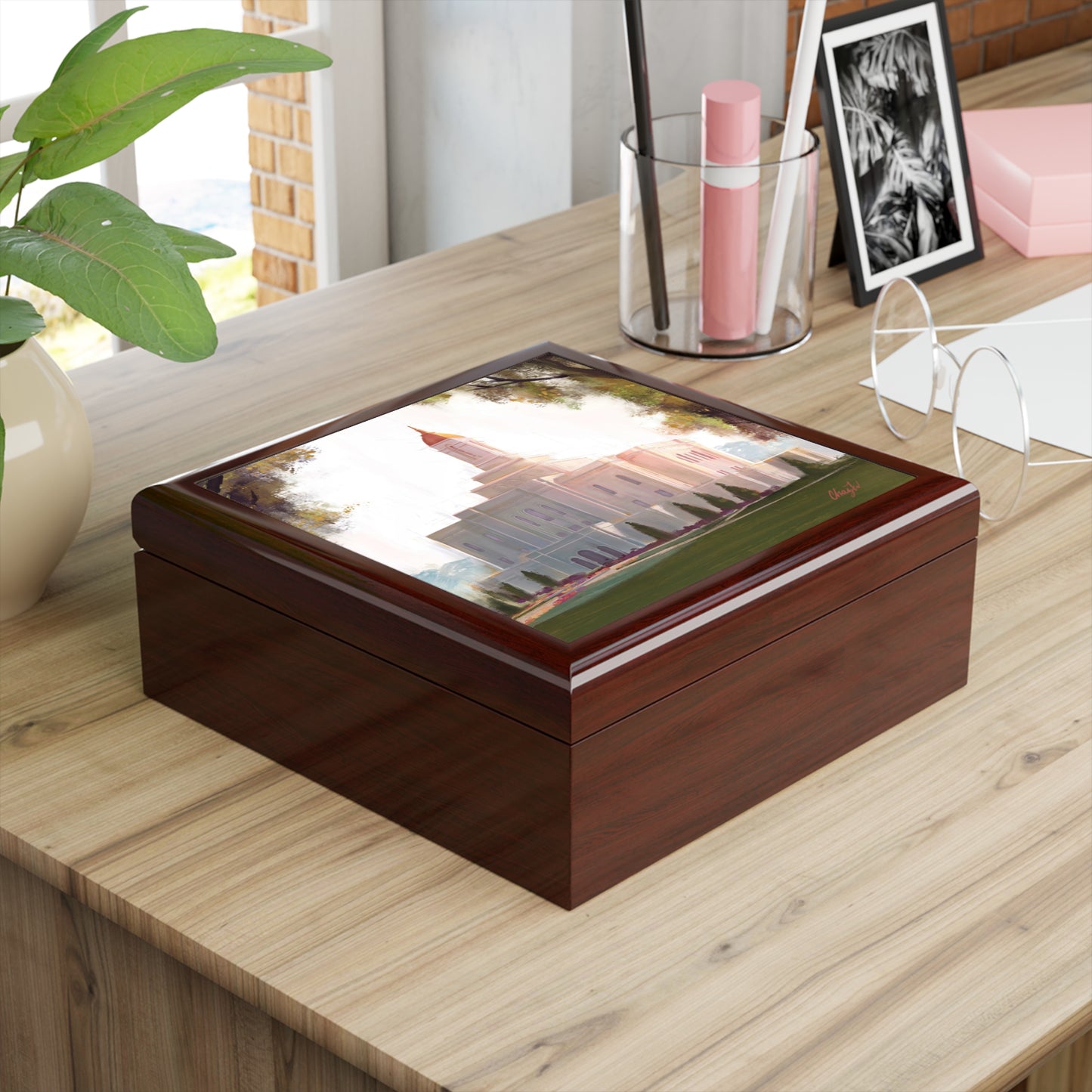 Jewelry Box featuring the Deseret Peak Temple--Golden, by Chaz Walgamott