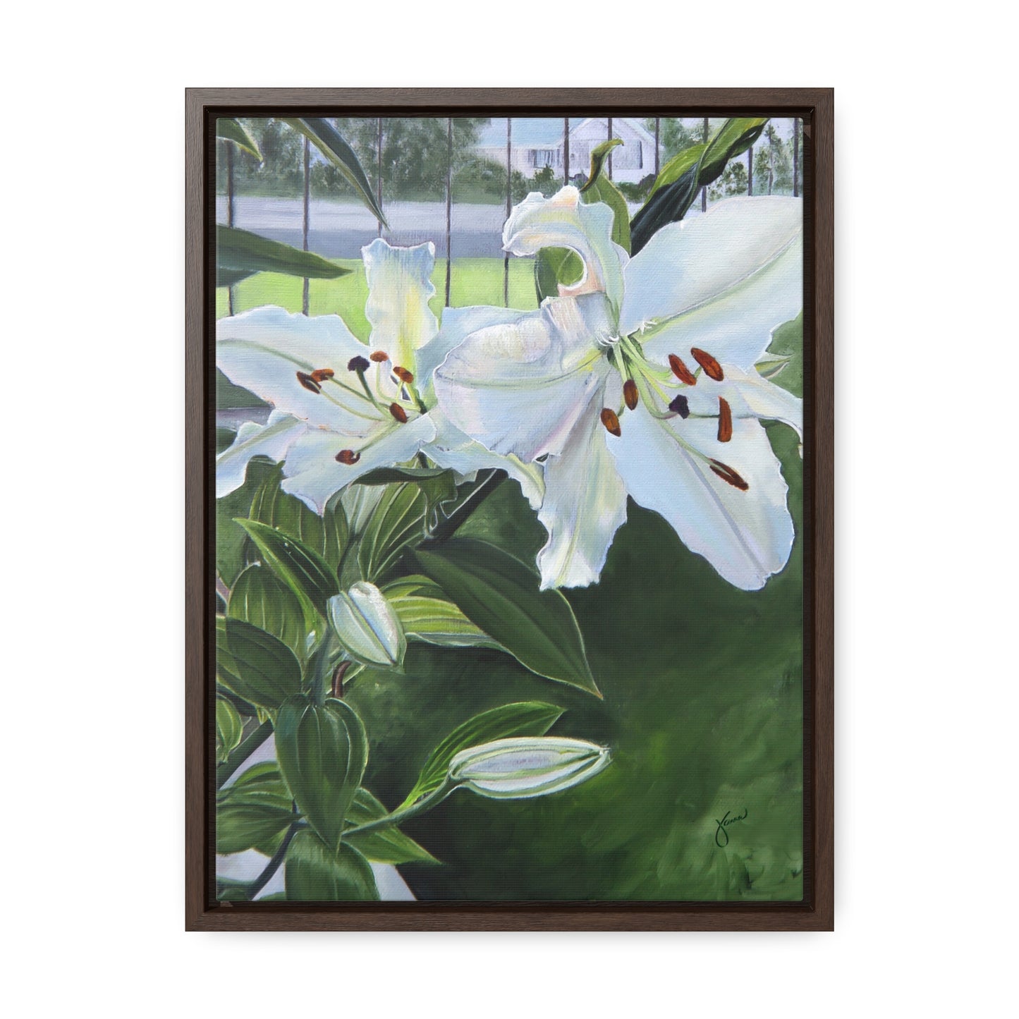 "Luscious Lilies" by Jane Autry-Framed canvas Wrap